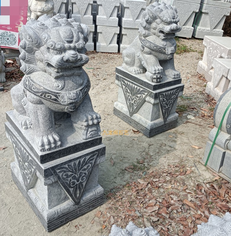 天然镇宅古典风神兽狮子惠安石雕