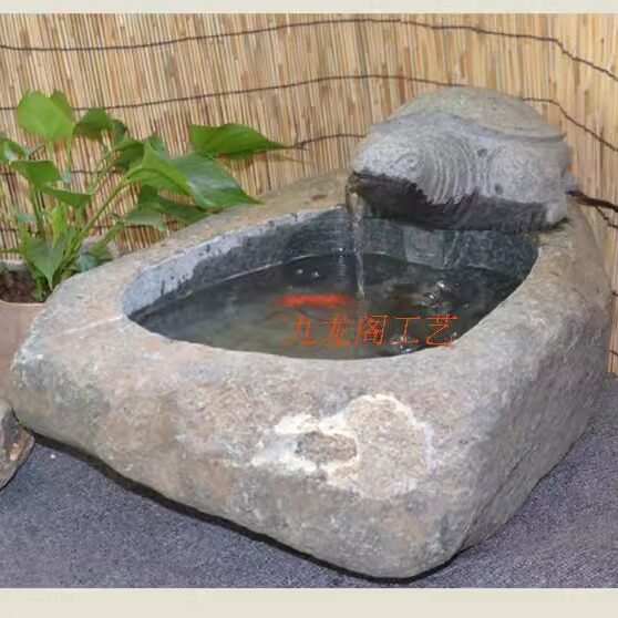 天然原石寿龟鱼缸庭院风水池景观