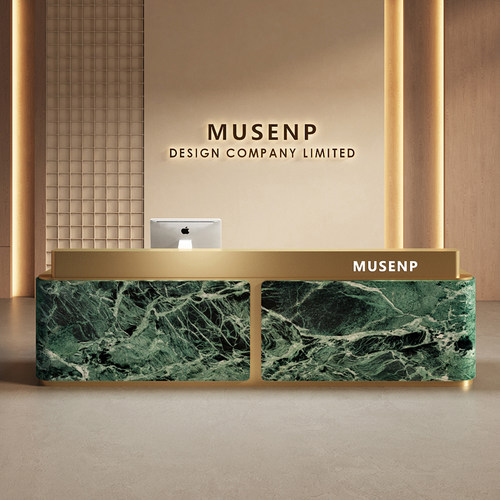 大理石吧台桌公司酒店大堂前台