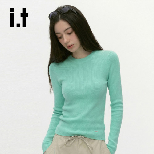 itb+ab新款浅绿色针织衫女
