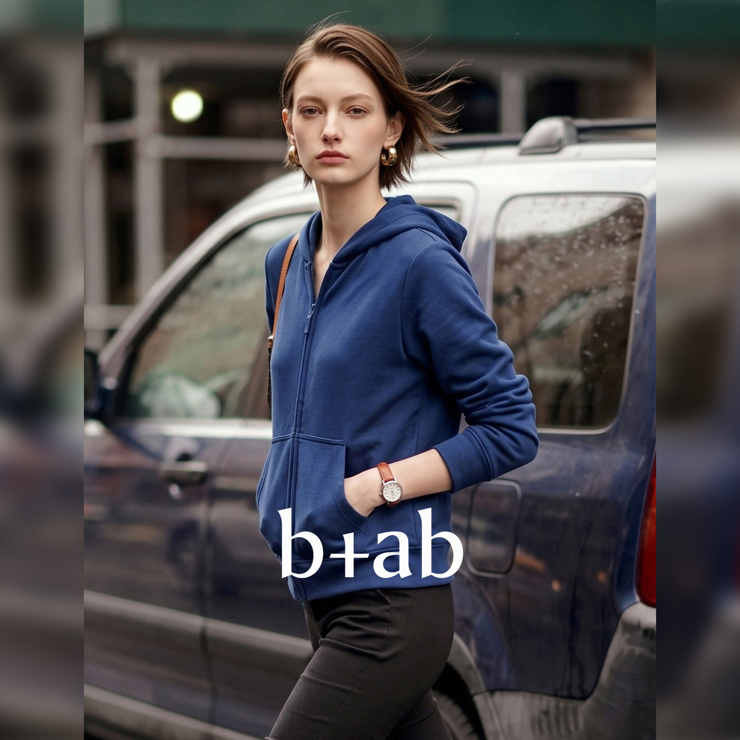 it b+ab 2026秋季新款外套女连帽拉链开衫短款休闲显瘦百搭上衣