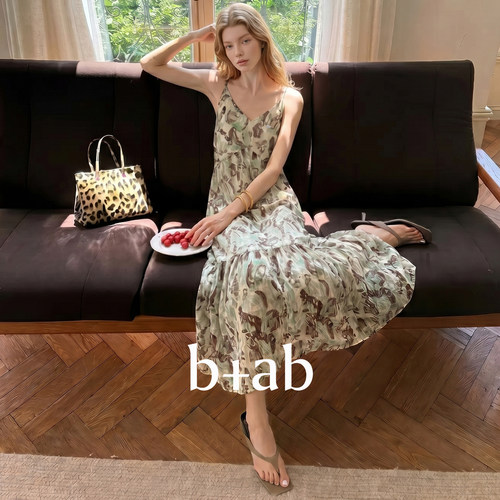 itb+ab浅绿色吊带连衣裙女