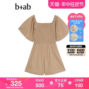 短裤 连体裤 ab女装 大气纯色连身裤 短袖 时尚 新品 105BJ 夏季