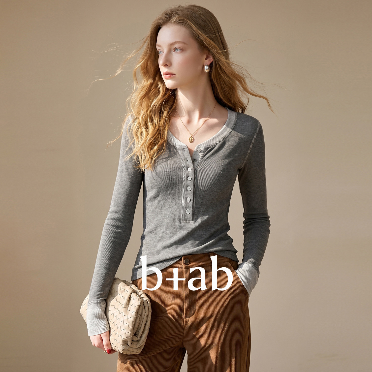 it b+ab T恤女款内搭外穿日常通勤上衣穿搭秋季新款设计感上新款