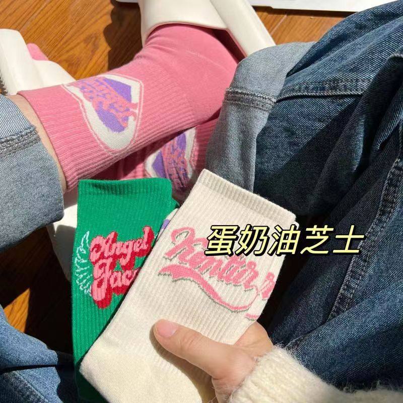 美式复古袜子女韩版春夏长筒棉女中筒外穿网红百搭街头ins潮高筒,女士内衣/男士内衣/家居服,中筒袜,淘宝优惠券,粉丝福利购,淘宝优惠卷