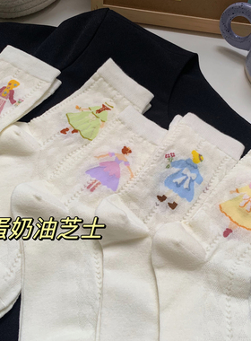 仙女白色夏天袜子女夏镂空网眼透气薄款中筒袜学院风ins潮长袜