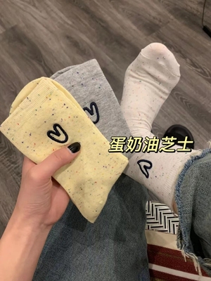 个性点子纱袜子女中筒袜春夏季