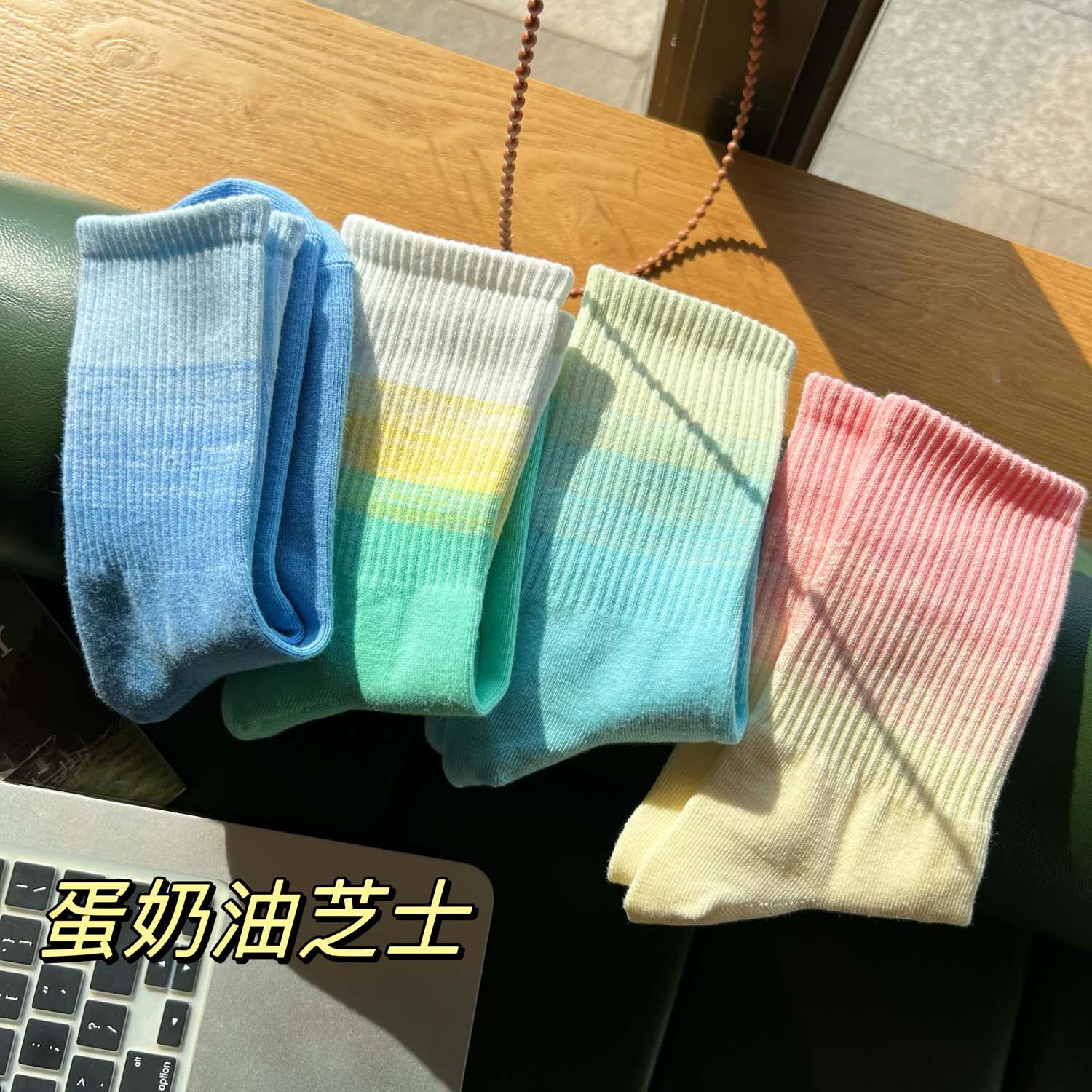 夏季袜子女韩版中筒ins潮新款运动酷彩色个性外穿ins潮百搭长筒袜