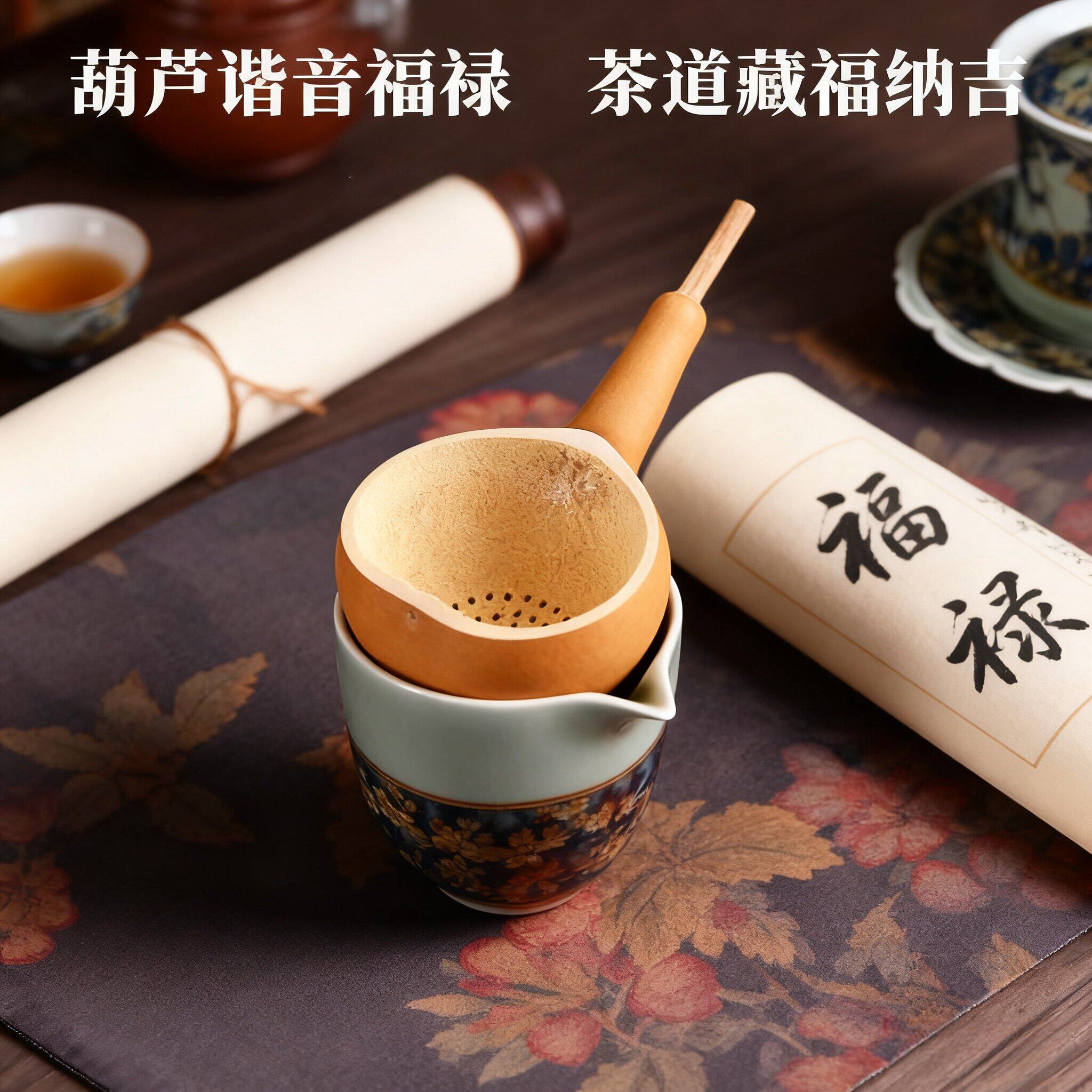 天然葫芦茶漏茶滤过滤网勺创意个性功夫茶套装泡茶瓢茶道零配件