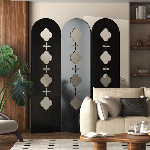 法式中古屏风隔断客厅移动折叠挡板轻奢艺术家用房间遮挡简约现代