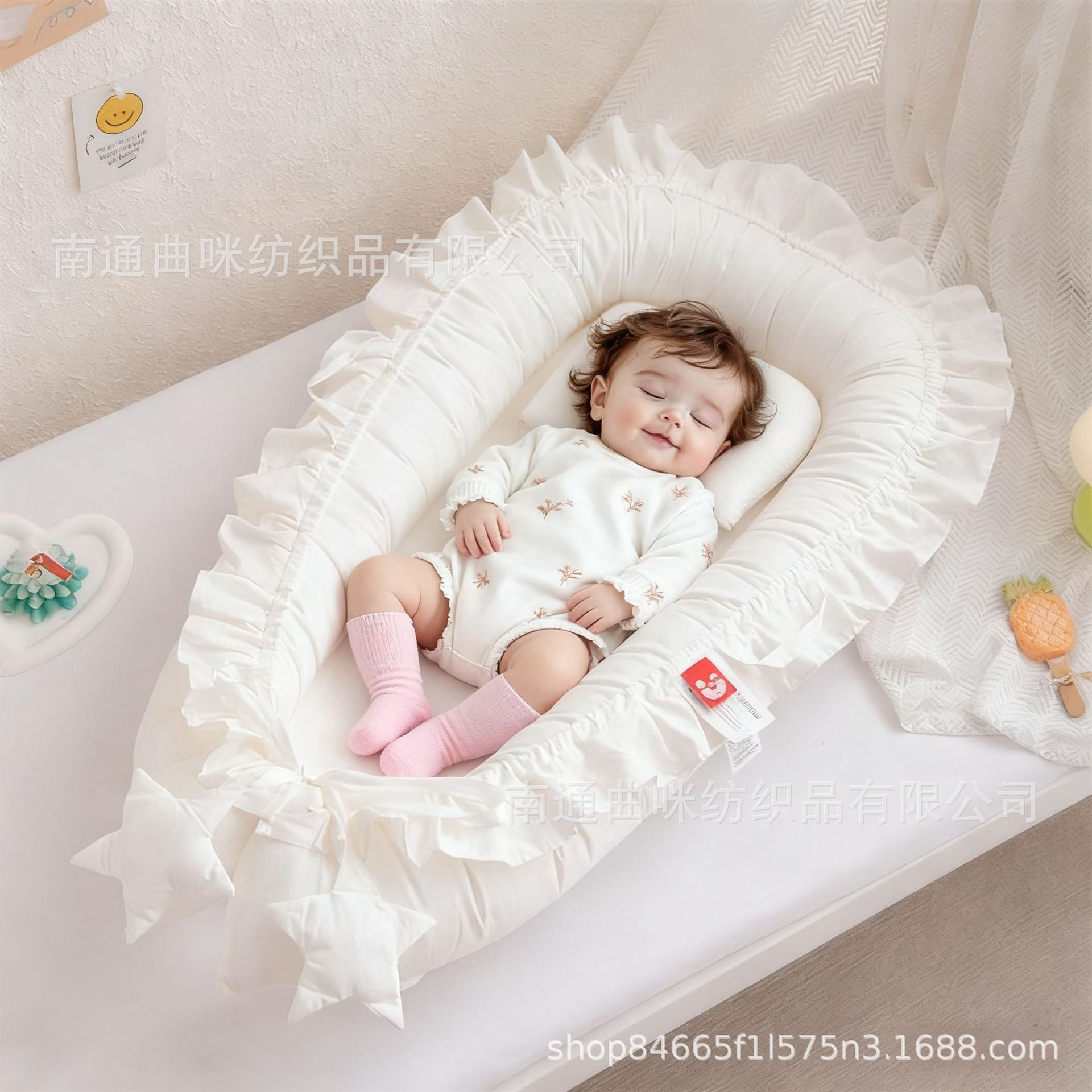 Beanlala马逊合作工厂便携式婴儿床中床可折叠新生儿仿生床躺椅 - 实物图