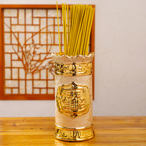 吉祥佛阁陶瓷莲花香筒立式插香筒