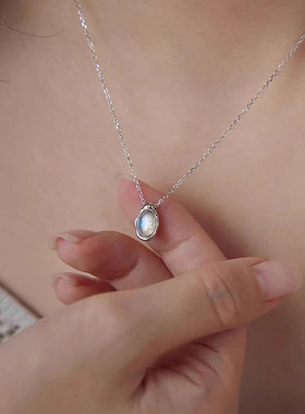 S925银天然水晶项链女轻奢高级感锁骨链简约小众设计