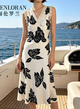 海伦罗兰新款睡裙女19姆米重磅桑蚕丝加厚弹力缎吊带裙83021821