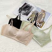 海伦罗兰桑蚕丝真丝国风一字抹胸蕾丝聚拢文胸女款 612 透气防滑WX