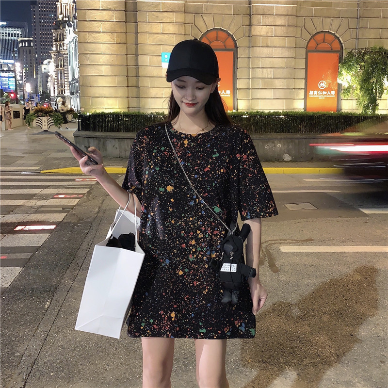 夏季2020新款韩版网红ins印花超火中长款上衣短袖T恤女小熊斜挎包|ruв категории Женская одежда, футболка - от Buy2taobao.com для оказания профессиональной услуги покупки агента Taobao