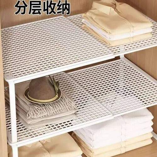 衣柜分层隔板收纳神器柜子橱柜内可伸缩置物架衣橱鞋柜隔断整理板