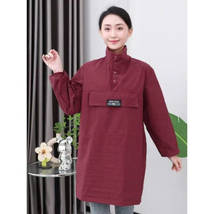 工装 围裙厨房定制logo 立领拉链大口袋罩衣防水防泼水高领男女同款