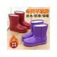 秋冬雪地靴雨鞋 女加绒防滑水鞋 加厚保暖防水棉雨靴男一体厚底洗车