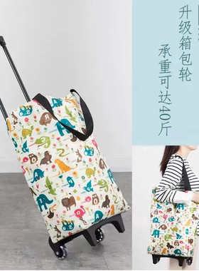 购物车买菜小拉车家用行李快递布袋手拉车便携拖车折叠买菜车