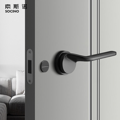 索斯诺门锁室内卧室静音黑色锁具