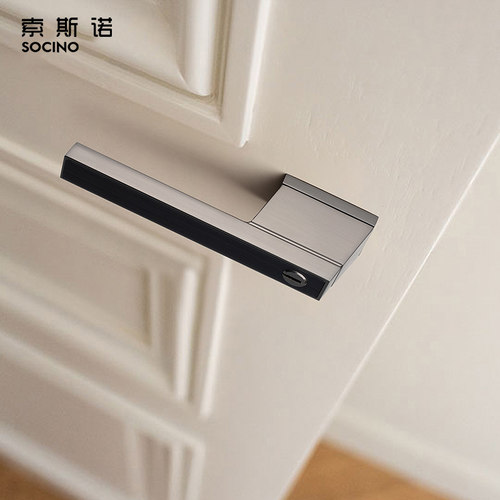索斯诺黑灰门锁卧室静音北欧极简