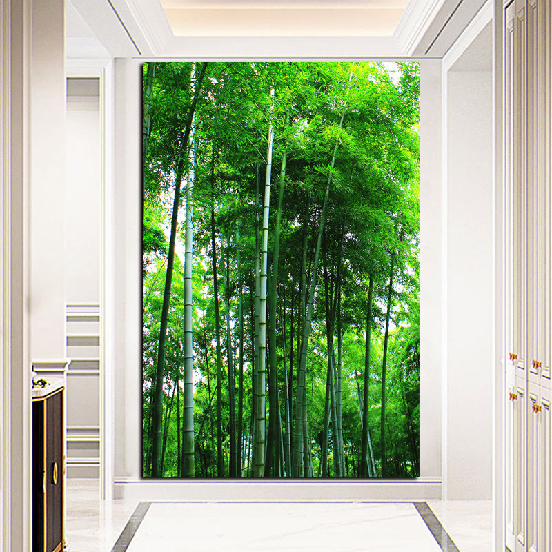 竹子自然风景海报 竹林绿色植物护眼图 宿舍房间装饰挂画贴画定做