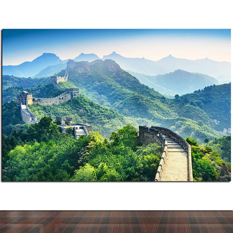 万里长城风景青山绿树有山无水靠山画镇宅招财建筑风水中堂海报画