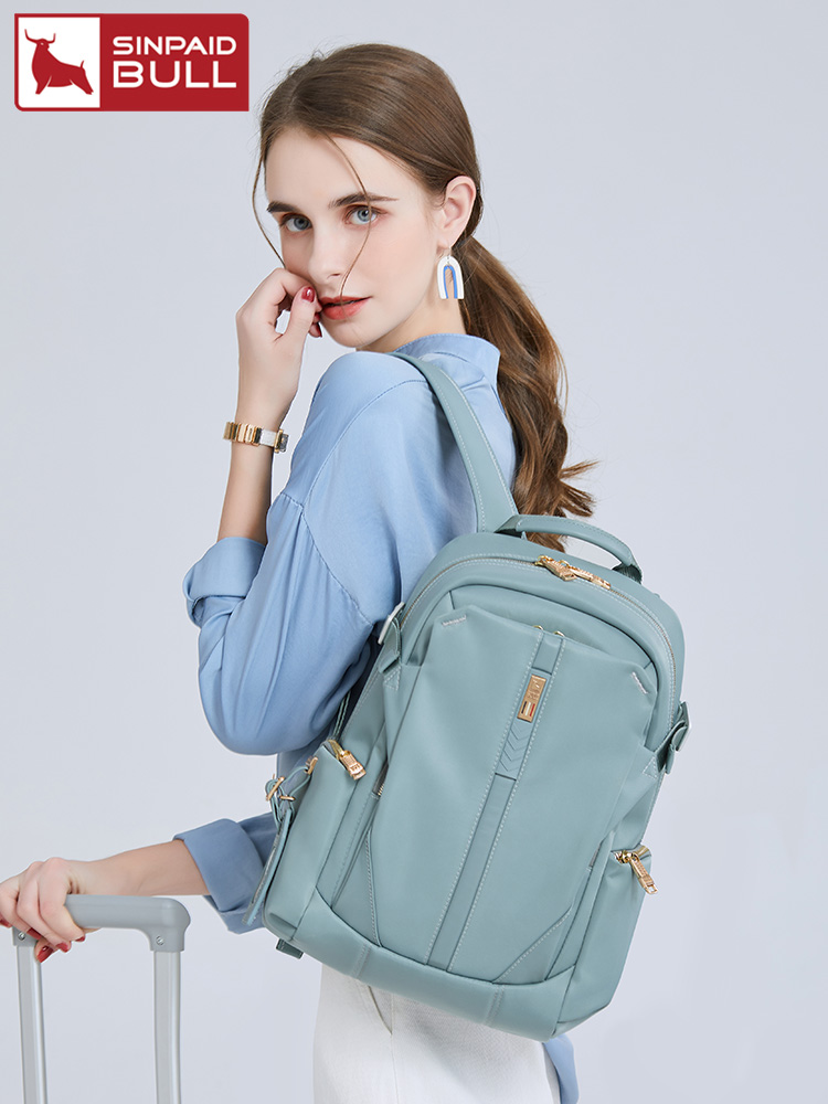 2021 new back backpack female business casual simple joker backpack lightweight large capacity travel bag Nylon women's bag