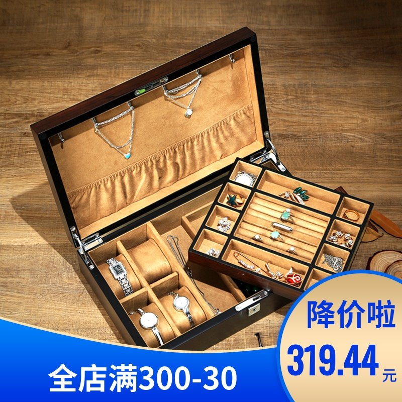 Ugyen woodiness Jewellery Jewelry box solid wood double-deck High-capacity Jewelry watch jewelry one storage box Display boxin the Accessories/Fashion Jewelry, Jewelry storage , Jewelry Box  category - from Buy2taobao.com to provide professional Taobao agent buy service