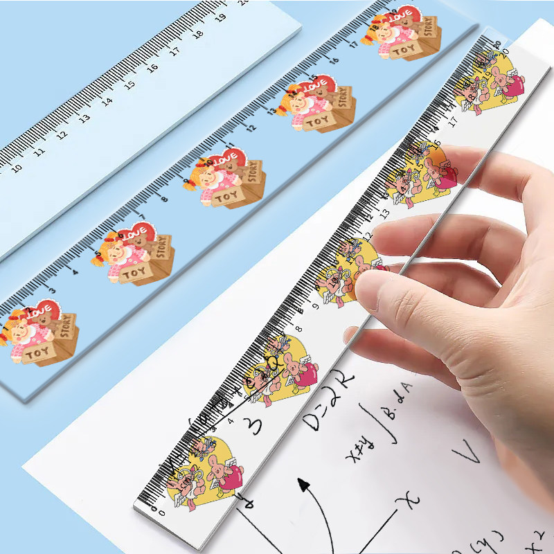 小学生专用尺子卡通可爱直尺20cm厘米标尺亚克力文具用品绘图刻度