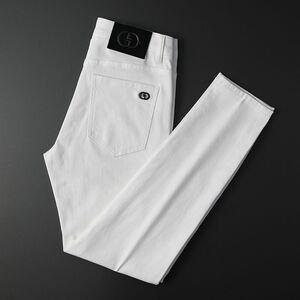夏季新款轻奢欧货修身小脚弹力黑白九分牛仔裤男D218-771-P95图片