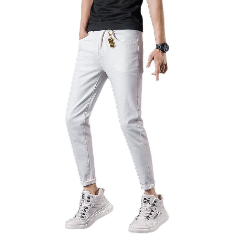 2021新款水洗纯色弹力牛仔裤男微跨小脚裤QT5031-89570-P85,男装牛仔裤,电商D218
