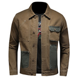 高端新款时尚潮牌简约休闲夹克男外套翻领上衣D218-JK729-P135，男装夹克，电商D218