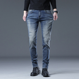 四季款水洗潮牌时尚压花设计修身小脚休闲牛仔裤男D218-6603-P85，男装牛仔裤，电商D218