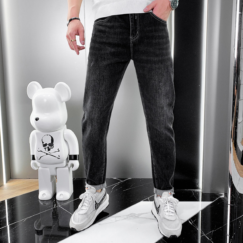 2021年秋冬潮牌裤子男刺绣水洗修身小脚牛仔裤男QT5031-8899，男装牛仔裤，电商D218