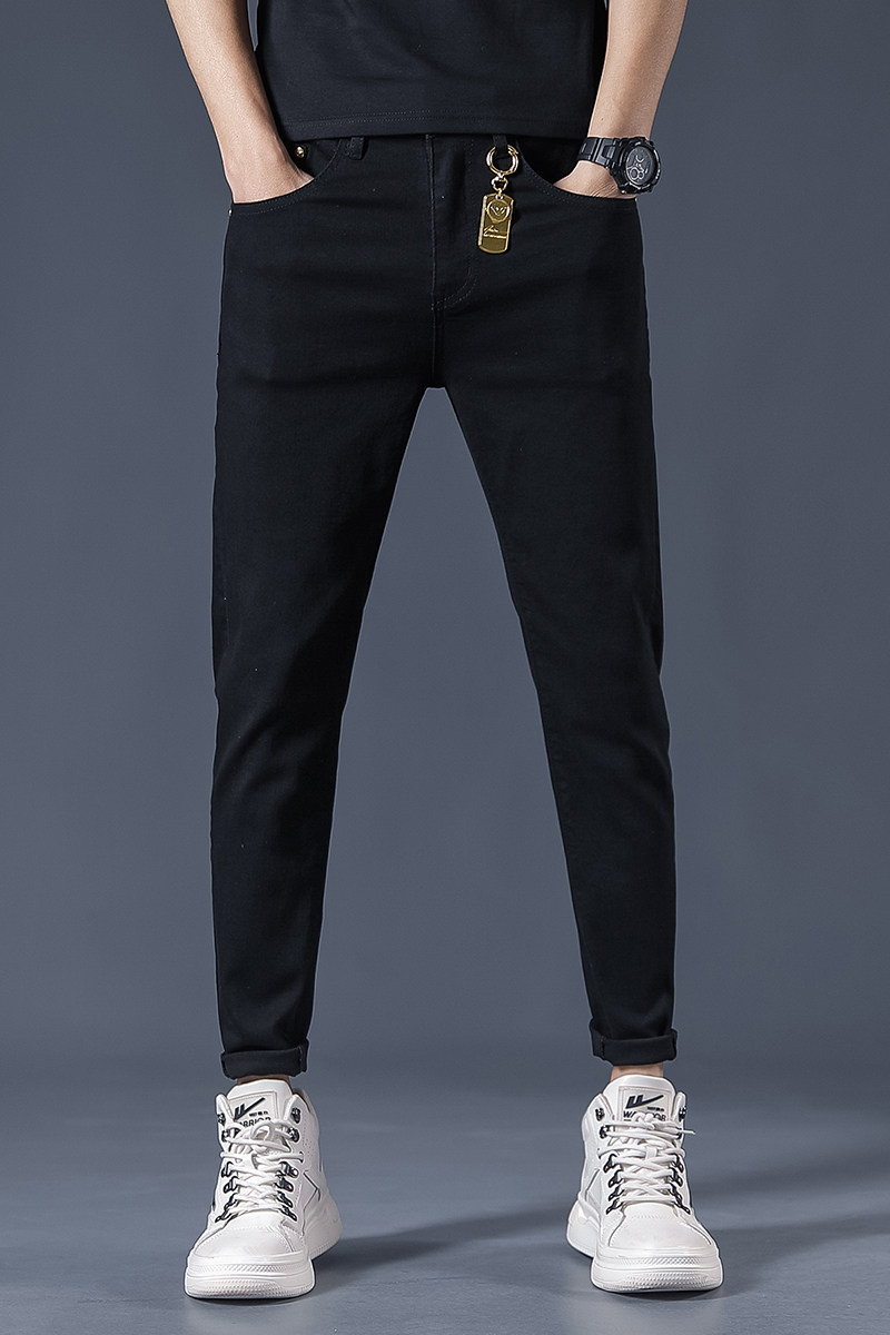 2021新款纯色潮牌弹力牛仔裤男微跨小脚裤QT5031-89570-P85,男装牛仔裤,电商D218