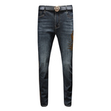 秋冬潮款水洗印花设计修身小脚时尚百搭牛仔裤男D218-9881-P115，男装牛仔裤，电商D218