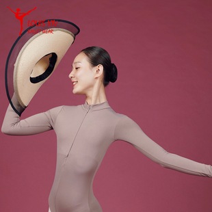 路易十四Giselle系列 芭蕾练功连体服可插胸垫 高领拉链长袖体服