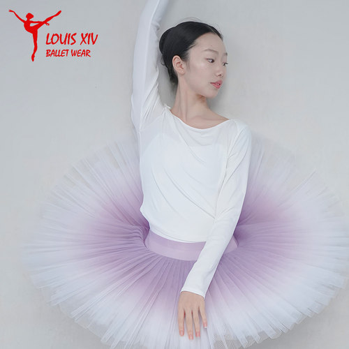 LOUIS XIV 芭蕾舞裙渐变紫蓬蓬TUTU表演练习纱裙半身成人练习tutu