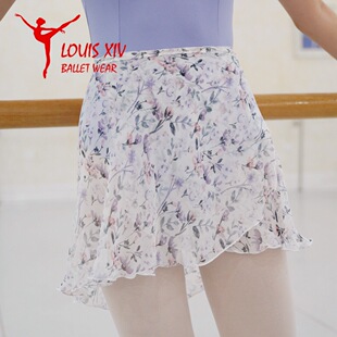 LOUIS 成人芭蕾舞裙练功服印花系带雪纺纱裙舞蹈形体裙一片裙 XIV