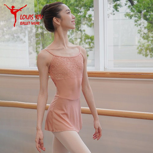 LOUIS XIV芭蕾舞练功服女吊带连体服成人舞蹈体操形体服蕾丝露背