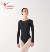 LOUIS 练功形体服 Giselle路易十四芭蕾舞蹈网纱拼接长袖 XIV with