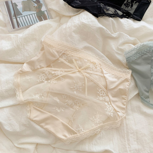 法式性感透气舒适速干2026新款镂空夏季抗菌纯欲风中腰内裤女