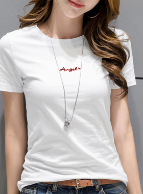 2026新款女显瘦打底衫超火cec短袖宽松白色t恤女刺绣圆领半袖体桖