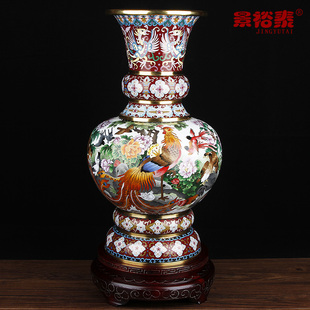 20寸景泰蓝百鸟朝凤花瓶客厅装饰家居礼品铜胎掐丝珐琅工艺品摆件