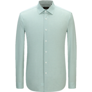 雅戈尔 商场同款男豆绿素色DP系列长袖衬衫YLDP120662SBA