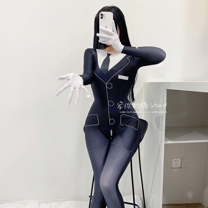 包全身秘书紧身网红主播cos服