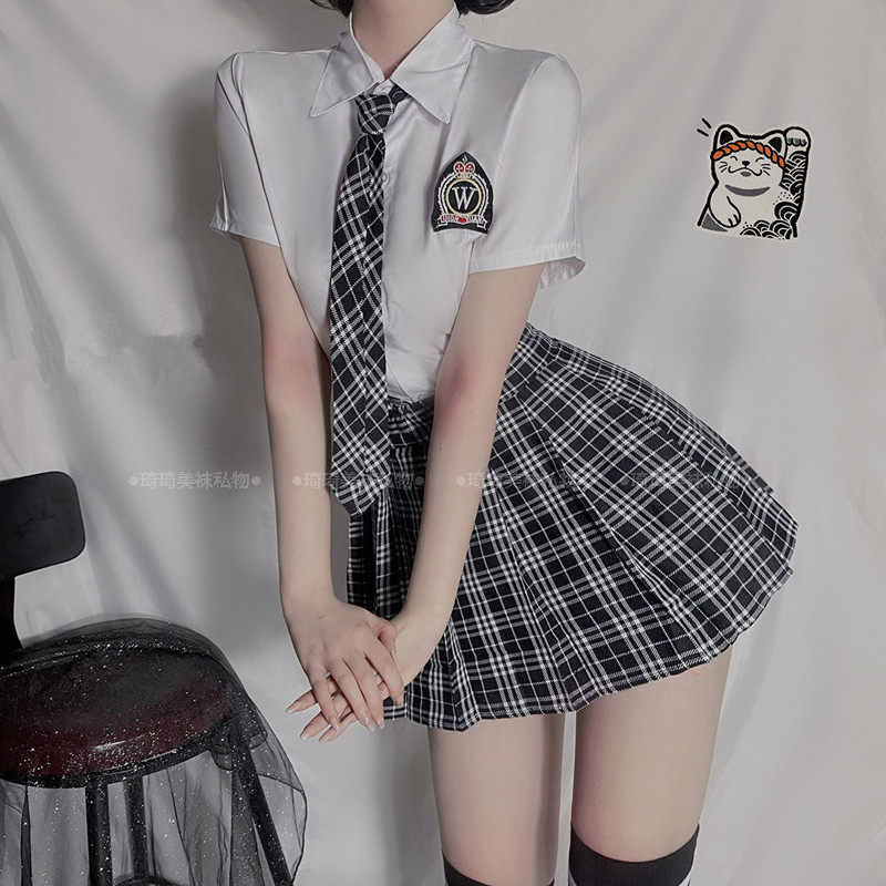 今夜毕业性感jk学生制服诱惑格子