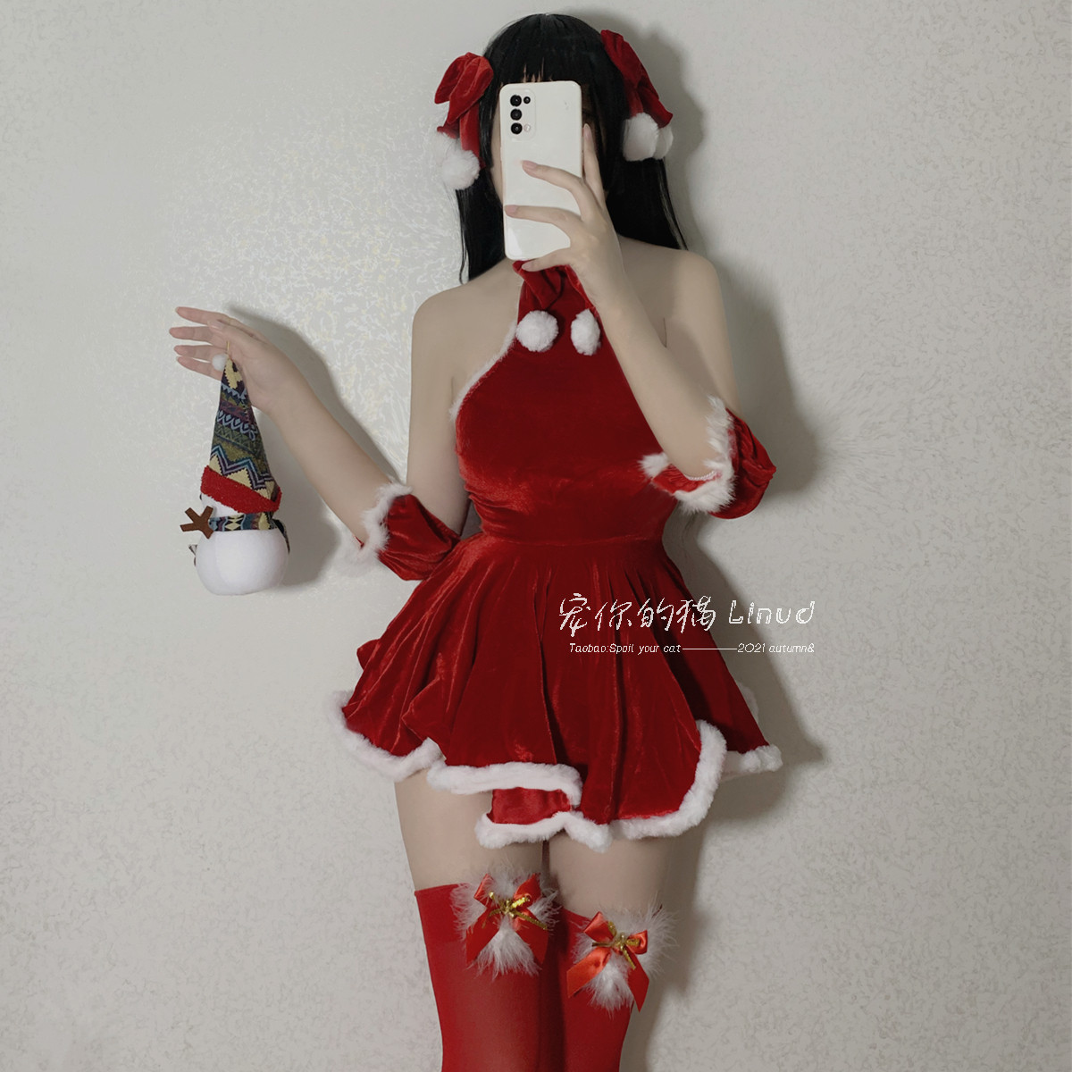 宠你的猫可爱圣诞节制服半塘少女